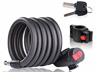 Cerradura de Bicicleta Antirrobo Montaje Flexible，Candado de Cable en Espiral para Bicicleta，Bicicleta Mejor antirrobo seguridad Bloqueo，Bicicleta al Aire Candado Cadena，Candado de Cable