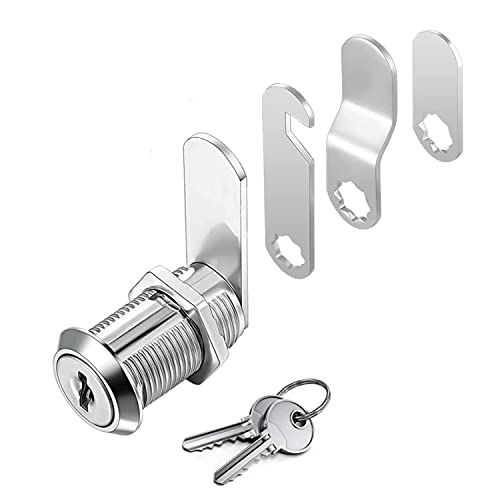 Cerradura de buzón, cerradura de levas, cerradura de armario, cerradura de muebles, cerradura de palanca, de acero inoxidable fundido a presión, viene con 4 placas diferentes (1 pieza de 30 mm)