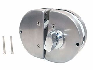 Cerradura de puerta de vidrio doble NUZAMAS mejorada de acero inoxidable, cerrojos de puerta abiertos sin marco de ambos lados para vidrio de 10-12 mm de espesor