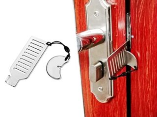 Cerradura de Puerta Portátil Cerradura de Viaje Cerradura Sólida para Trabajo Pesado Cerradura de Puerta de Privacidad de Seguridad sin Perforaciones para Apartamento/Viaje /