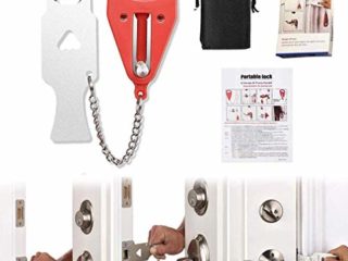 Cerradura de Puerta Portátil con Cerrojo Antirrobo, Bloqueo de Puertas Universal, Pestillo sin Agujeros Portátil con Cierre de Seguridad, Candado Door Lock (1 Unidad)