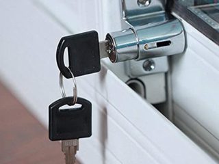Cerradura para ventana corredera, ajustable, aleación de aluminio, cerradura de seguridad para niños, antirrobo, cerradura de puerta corredera para ventanas o puertas, cerradura universal con llave