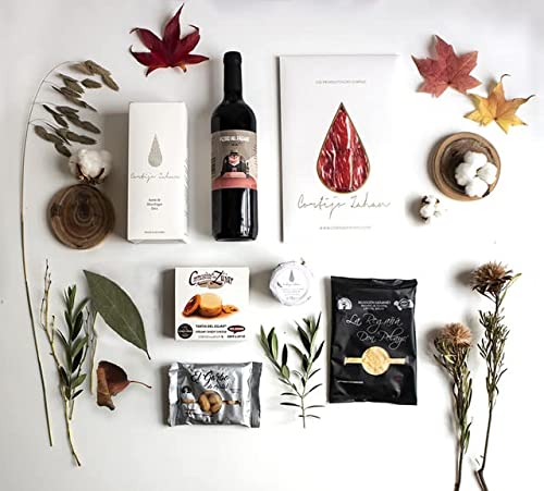 Cesta Gourmet |Picoteo | Jamón Ibérico| AOVE Cosecha Temprana SIN FILTRAR Cortijo Zahan | Queso cremoso con premio al mejor queso del mundo. Vino Tinto Pedro del Paramo