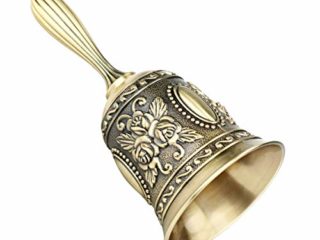 CestMall Campana de Mano, Campana de Llamada de aleación de Zinc clásica Campana de Llamada Tradicional Servicio de Llamada de Campana para la Escuela, recepción Cena Servicio de Hotel Decora hogar