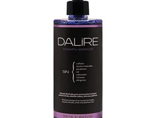 Champú sin sulfatos MORADO Dalire BIO 500ml para cabellos RUBIOS, BLANCOS o PLATINOS. Mejor Champú 2021. Premio HealthHair 2021. El más usado por Dermatólogos. Sin Parabenos, Sin Sal, Sin tóxicos