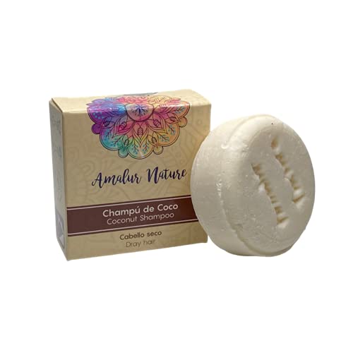 Champú sólido Coco sin sulfatos - 50 gramos- cabello seco - con karite y coco - Amalur Nature