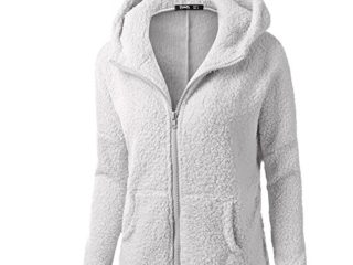 Chaqueta Mujeres de Invierno de Lana Cálida Cremallera Abrigo con Capucha Casual Suéter Abrigo de Algodón Outwear Hoodie riou