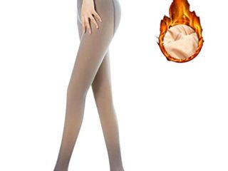 CheChury Medias Térmicas Transparentes para Mujer Lana Forro Interior Cálidas de Invierno Forradas de Vellón Calzoncillos Suaves y Cintura Alta Leggings Pantimedias Color Carne Interior de Forro Polar