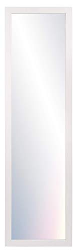 Chely Intermarket, Espejo de pared cuerpo entero 30x130cm (Marco exterior 37,2x137,2cm) (Blanco-Liso) MOD-128 | Forma rectangular | Decoración de salón, dormitorio | Acabado Elegante (128-30x130-5,10)