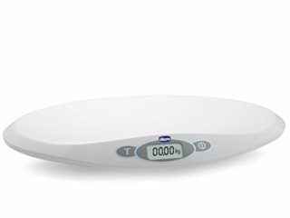Chicco Báscula Digital para Recién Nacidos y Bebés hasta 20 kg, Sigue el Crecimiento de Tu Bebé con Esta Báscula Electrónica con Pantalla LCD, Función de Tara y Memoria del Último Peso - Blanco