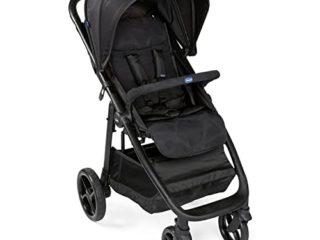 Chicco Multiride Todoterreno Silla de Paseo Ligera 0 Meses - 22 Kg, Carrito Bebé Compacto y Reclinable con Ruedas Antipinchazos, Plegado Fácil, Capota para Sol y Lluvia, Color Negro (Jet Black)