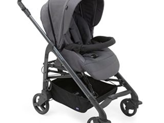Chicco Trio Love Up Carrito de Bebé 3 Piezas con Sistema de Viaje Apto de 0 a 36 Meses, Silla de Paseo Bebé con Capazo, Capota y Silla para Coche, Ligera y Plegable Cierre Compacto, Gris (Moon Grey)