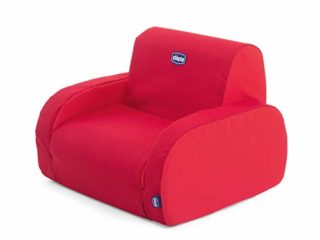 Chicco Twist Sillón Infantil Convertible en Chaise Longue y Butaca, Sofá Infantil con 3 Configuraciones, Silla Cómoda y Ligera, Transformable – Puff Niños a Partir de 12 Meses, Color Rojo (Red)