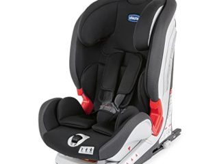Chicco Youniverse Fix Silla de Coche Reclinable para Bebé 9-36 Kg con Isofix, Grupo 1/2/3 para Niños de 1 a 12 Años, Fácil de Instalar, Reposacabezas Ajustable - Negro (Jet Black)