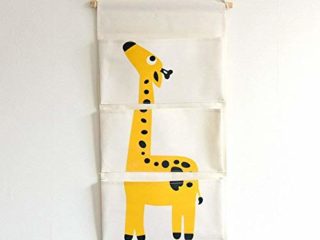 CHICIEVE Bolsa de almacenamiento de tela de algodón para colgar en la pared, armario, bolsa de almacenamiento, organizador para colgar con bolsillos