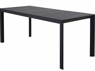 Chicreat - Mesa extensible de aluminio para jardín, 127-180 x 77 x 71,5 cm (Gris- Carbón)