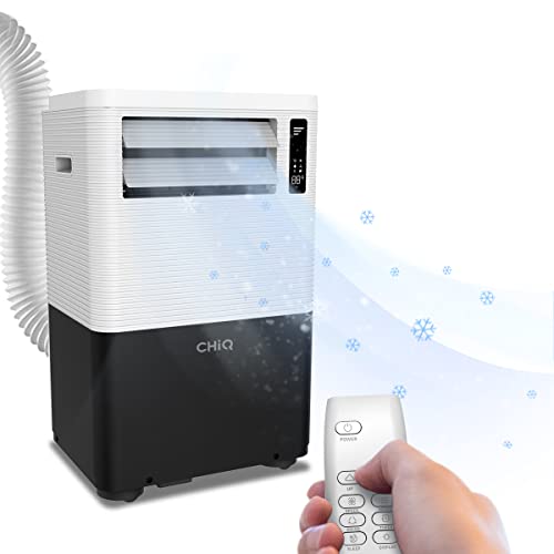 CHiQ Aire Acondicionado Portátil con Mando a Distancia y Temporizador 7000BTU / 1800 Frigorías 4 en 1 (Refrigeración Ventilación Deshumidificador Modo Noche) Kit Instalación Ventana, Caudal 340 m³/h