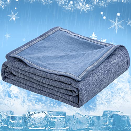 CHOSHOME Manta Verano con Fibra de Enfriamiento Japonesa ARC-Chill, Q-MAX 0.45 Manta Fina para Sofá o Cama Alivia Sudor y Mejora Calidad de Sueño Manta Verano de Frescura 200*220CM Azul
