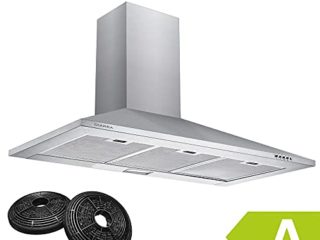 CIARRA CBCS9201 Campana Extractora 90cm 370m³/h -3 Velocidades -Recirculación con Filtro de Carbono - Acero Inox