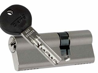 Cilindro con 5 llaves Padronales universales de seguridad para puertas blindadas, marca Atra-Dierre. Medidas A=30 mm B = 50 mm. A+B = 80 mm. Sistema de cifrado de 6 pines de acero inoxidable.