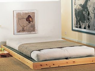 Cinius - Cama de madera modelo "Nokido", 180 x 200, con somier y tatami