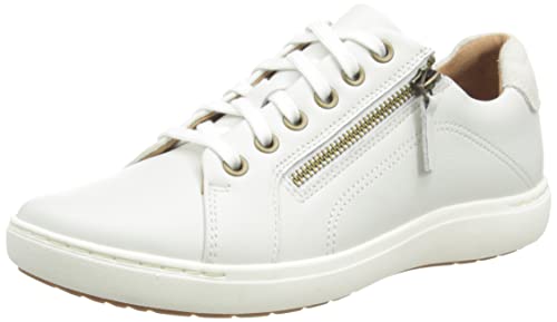 Clarks Nalle Lace, Zapatillas de Gimnasia Mujer, White Leather, 39 EU