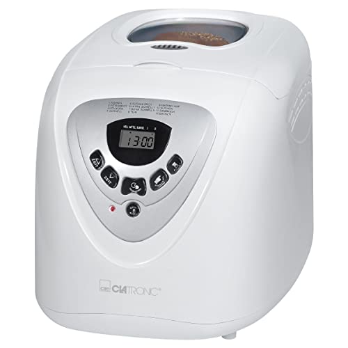 Clatronic BBA 3505 Panificadora programable, Capacidad 1 kg, 12 programas cocción, 39 Posibilidades, 600 W, 2 litros, Plástico