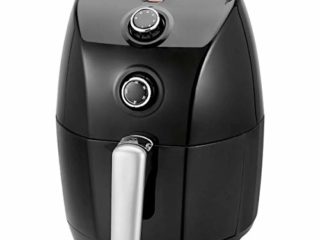 Clatronic FR 3698 H Freidora sin Aceite por Aire Caliente, Capacidad 1,5 L, termostato y Temporizador, 900 W, Plástico, Negro