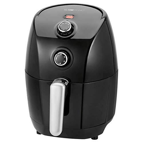 Clatronic FR 3698 H Freidora sin Aceite por Aire Caliente, Capacidad 1,5 L, termostato y Temporizador, 900 W, Plástico, Negro