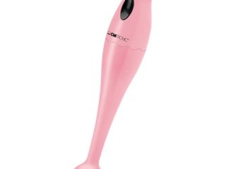 Clatronic SM 3577 - Batidora de mano con motor potente de 180 W, cuchilla de acero inoxidable, incluye recipiente mezclador transparente (500 ml) y gancho para colgar, color rosa