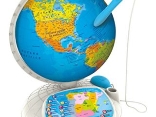 Clementoni - Globo Terráqueo Interactivo, bola del mundo interactiva con sonido y App, a partir de 7 años, idioma español (-55117)