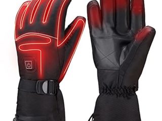 Clheatky Guantes Calefactables, 3.7V 4000mAh Eléctricos Batería Recargable Guantes para Hombres Mujeres, Moto Invierno Lavable Térmicos Guantes al Aire Libre, Esquí Motociclismo Pesca Senderismo Caza