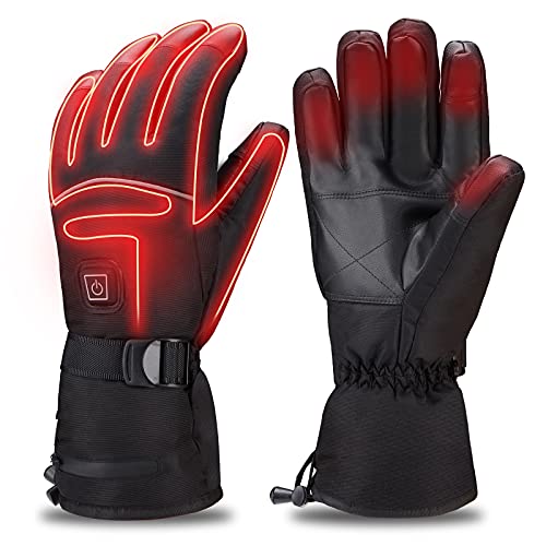 Clheatky Guantes Calefactables, 3.7V 4000mAh Eléctricos Batería Recargable Guantes para Hombres Mujeres, Moto Invierno Lavable Térmicos Guantes al Aire Libre, Esquí Motociclismo Pesca Senderismo Caza