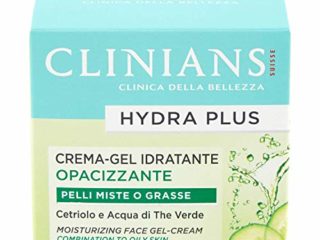 CLINIANS HYDRA PLUS crema-gel facial hidratante opacificante para pieles mixtas o grasas, con Pepino y Agua de Té Verde, 50 mL