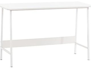 CLP Escritorio Wilmington De Madera MDF & Base Metálica I Mesa para Ordenador En Look Industrial I Mesa De Oficina, Color:Blanco/Blanco