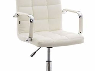 CLP Silla De Oficina Deli V2 En Cuero Sintético | Silla Ejecutiva Giratoria & Regulable En Altura I Silla De Escritorio con Ruedas, Color:Blanco