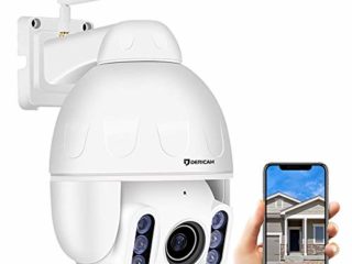Cámara de Seguridad WiFi para Exteriores Dericam Mini 1080P, 4X PTZ óptico, Enfoque automático, visión Nocturna de 30m, ángulo de visión de 90°, Ranura para Tarjeta SD Externa, S2C