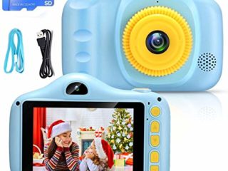 Cámara para Niños Infantil Cámara de Fotos Digital Cámara Juguete para Niños 3.5 Pulgadas 12MP 1080P HD Selfie Video Cámara Regalos Ideales para Niños Niñas de 3-10 Años con Tarjeta TF 32 GB (Azul)