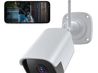 Cámara Vigilancia 2.4G WiFi Exterior para estacionamiento, 1080P Cámara de vigilancia para Exteriores con Audio bidireccional/Visión Nocturna/Detección de Movimiento y Sonido/Compatible con Alexa