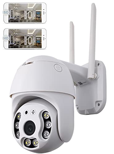 Cámara Vigilancia WiFi Exterior, Cámara IP 1080P con Detección de Movimiento, Cámara de Seguridad con Visión Nocturna, Cámara Vigilancia con Notificación de Alarma