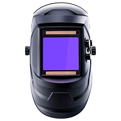 CO-Z Careta para Soldar con 4 Sensores Careta de Soldar Automatica con Ventana Grande Casco de Soldadura Automática Control Digital para Soldar MIG/MMG/TIG (Ventana Grande)