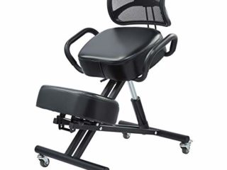 CO-Z Silla Ergonómica para Rodillas con Respaldo Silla Ergonómica de Rodillas Ajustable para Mejorar la Postura Taburete para Rodilla con Ruedas y Cojines Gruesos (con Respaldo)