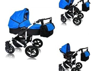 Cochecito bebe 3 piezas X-Trall. Negro + azul