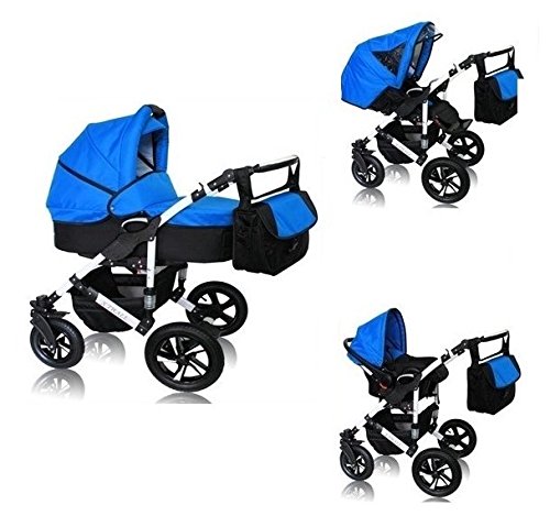 Cochecito bebe 3 piezas X-Trall. Negro + azul