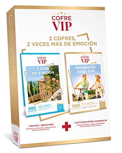 CofreVIP Caja Regalo 2 DIAS DE Evasion + Momentos para Dos (2 cofres x 1) 680 estancias + 1.850 Actividades en España y Europa para Dos Personas