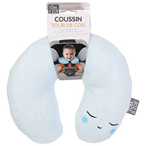 Cojín Cervical Infantil Almohadas Infantiles de Viaje para Niños Cojín en Forma de U Viscoelástica con Memory Soporte para Cuello Ergonómica y Suave para Carro Avión Coche (Azul)