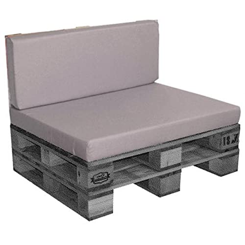 Cojín / colchón de exterior para paleta [EUR] de fibra comprimida, desenfundable, impermeable, marrón/lino, 120 x 80 x 10 cm, 100% poliéster.