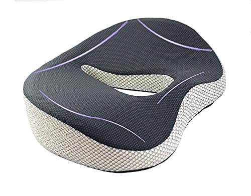 Cojín Coxis Viscoelástico para Silla Ruedas, Oficina, Gaming, Gamer, Cocina, Coche, Alivio en Espalda, Hemorroides o Almorranas | Almohada Ortopédica con Espuma de Memoria para Asiento de Conductores