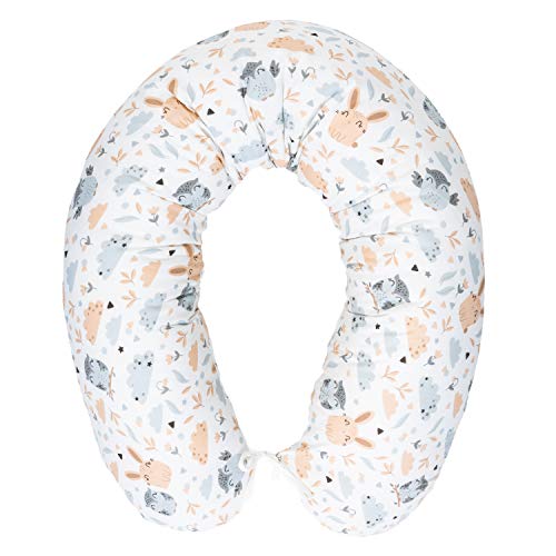 Cojín de lactancia con relleno para pequeño bebé, cojín para dormir de lado, cojín de embarazo para dormir, de algodón, incluye funda, tamaño 170 cm, iluminación