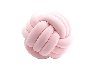 Cojín de nudo suave, almohada hecha a mano, cojín redondo de terciopelo creativo, cojín decorativo para sofá, decoración de casa (rosa 20 cm)